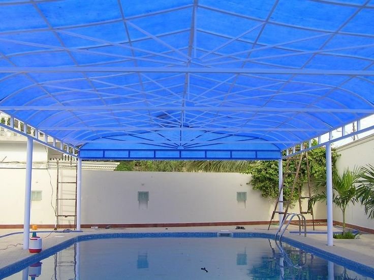 سواتر وتغطية مسابح من الفايبر جلاس المقوى.